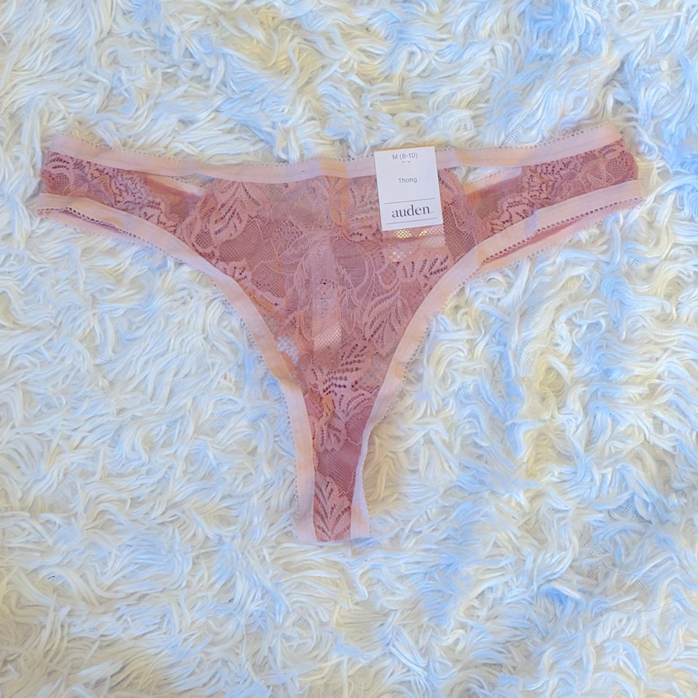 Medium Auden Pink Lace Thong Panties